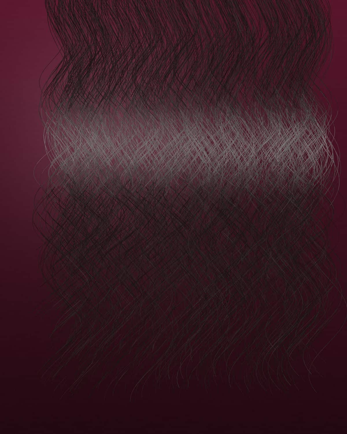 Glossy 1B deep-wave hair on a burgundy backdrop