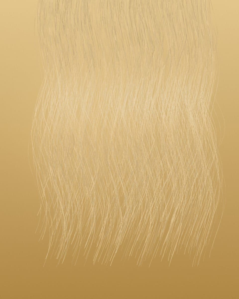 Honey blonde body wave strands