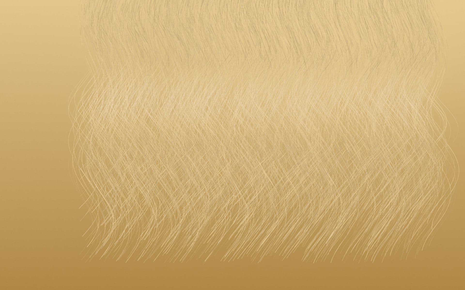 Champagne blonde waves on a gold backdrop